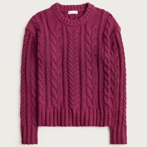J. CREW- CABLE KNIT CREWNECK SWEATER
